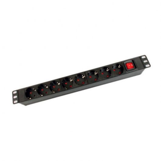 Kimex Regleta para Rack 19" 8 Tomas con Interruptor 1U