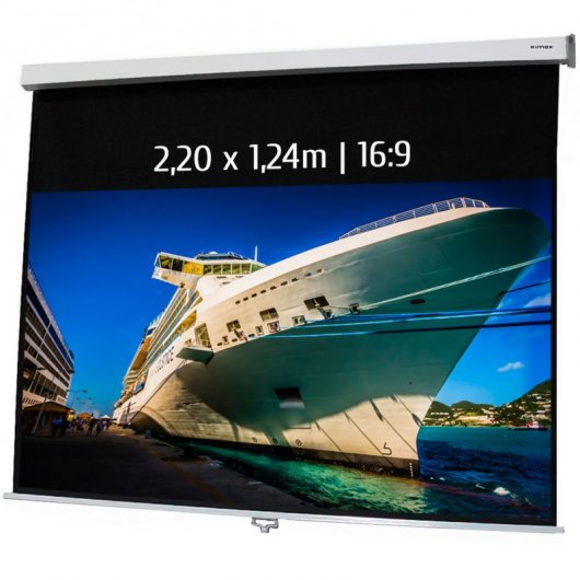 Schermo per proiezioni manuale Kimex 2,20x1,24m Formato 16:9