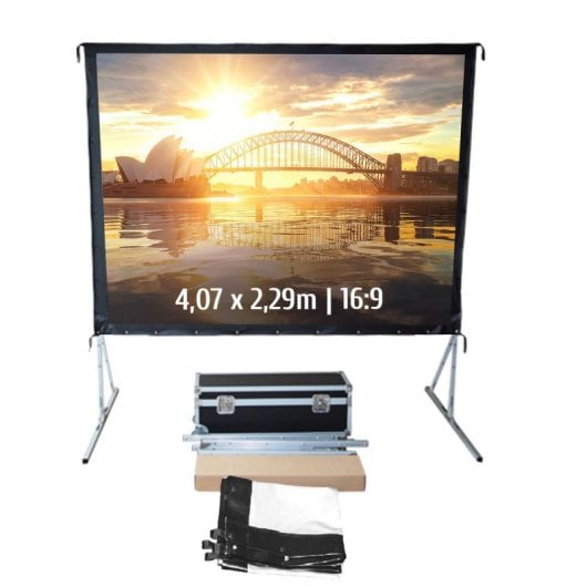 Schermo per proiezione mobile con struttura pieghevole Kimex 4,07x2,29 m Formato 16:9 Proiezione frontale