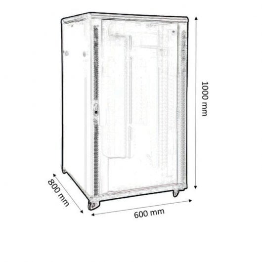Kimex  Armario Rack de Suelo 19'' 600x800mm 20U