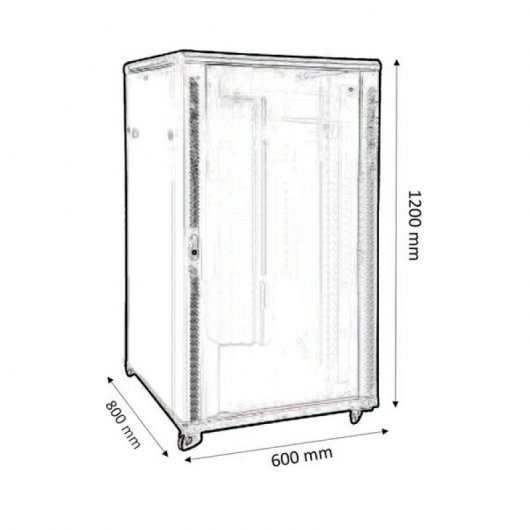 Kimex Armario Rack de Suelo 19'' 600x800mm 24U