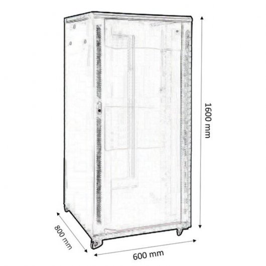 Kimex Armoire Rack au Sol 19'' 600x800mm 33U