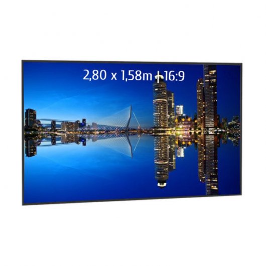 Kimex Pantalla de Proyección Fija con Marco Ultrafino 2.80x1.58m Formato 16:9