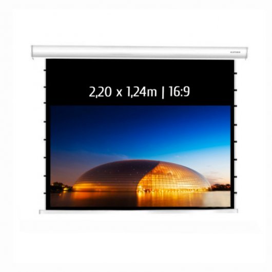 Schermo di proiezione motorizzato tensionato Kimex 2,20x1,24 m Formato 16:9 Smart Screen con Wifi