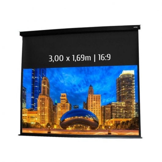 Kimex Pantalla de Proyección Eléctrica 3.00x1.69m Formato 16:9 Carcasa Negra