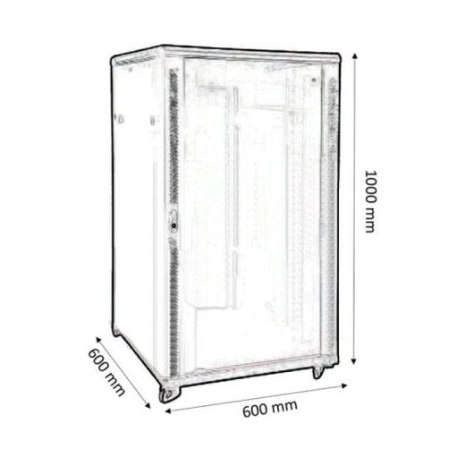 Kimex Armario Rack de Suelo 19'' 600x600mm 20U