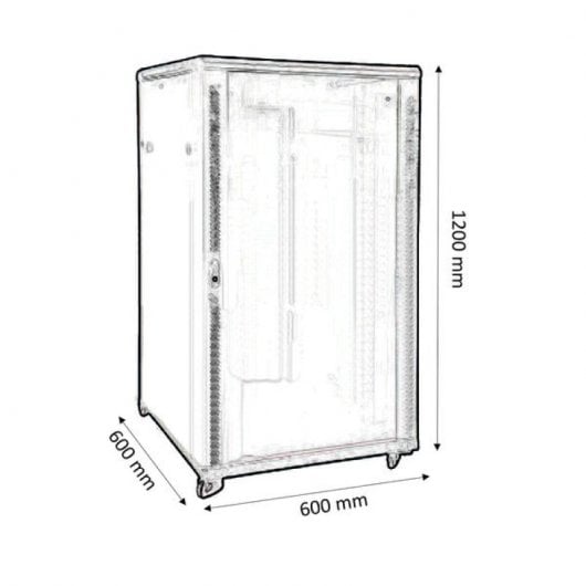 Kimex Armario Rack de Suelo 19'' 600x600mm 24U