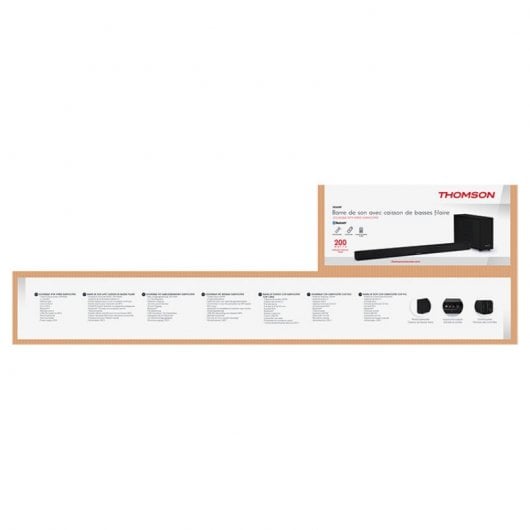 Thomson SB250BT Barra de Sonido Bluetooth + Subwoofer 200W Negra