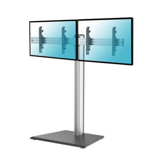 Kimex Soporte de Suelo para 2 Pantallas de TV 43"-49" Altura 175cm VESA 400x400 Máx 50Kg