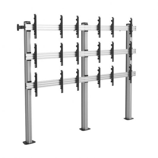 Kimex Support de sol vissable pour 9 écrans TV 50"-55" VESA 600x400 Max 50Kg
