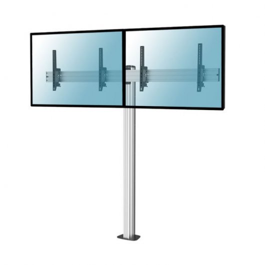 Kimex Soporte de Suelo Inclinable/Atornillable para 2 Pantallas de TV 50"-55" 175cm VESA 600x400 Máx 50Kg