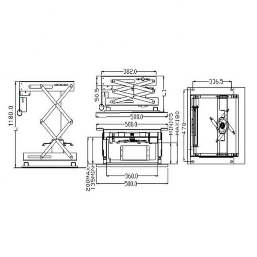 Kimex Suporte Motorizado para Projetores Altura 100cm Funções WiFi