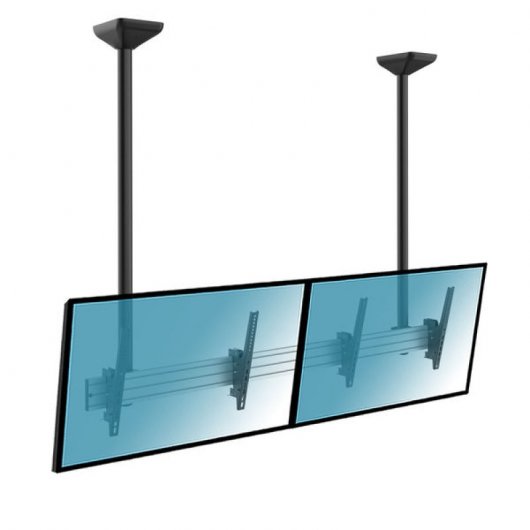 Kimex Supporto da Soffitto per 2 Schermi TV 45"-55" Altezza 150cm VESA 600x400 Max 50Kg