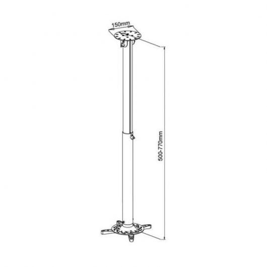 Kimex Soporte de Techo para Proyectores Altura Ajustable 50-77cm Negro