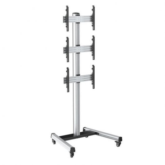 Kimex Supporto da Terra con Ruote per 3 Schermi TV 40"-65" Altezza 240cm VESA 600x400 Max 50Kg