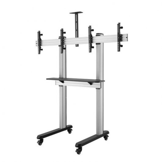 Kimex Supporto Videoconferenza con Ruote per 2 Schermi TV 45''-55'' VESA 600x400 Max 50Kg