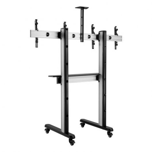 Kimex Supporto Videoconferenza con Ruote per 2 Schermi TV 45''-55'' VESA 600x400 Max 50Kg