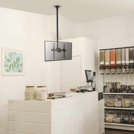 Kimex Supporto da Soffitto per TV 37"-75" Altezza Regolabile 56-91cm VESA 600x400 Max 50Kg