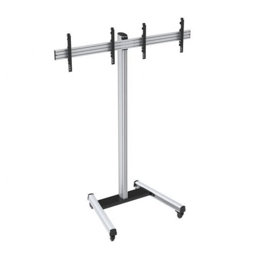 Kimex Supporto da Terra con Ruote per 2 Schermi TV 50"-55" Altezza 240cm VESA 600x400 Max 50Kg