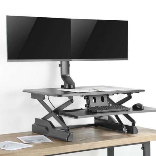 Kimex Soporte de Mesa Doble Brazo para Monitor 17"-27" VESA 100x100 Máx. 7Kg