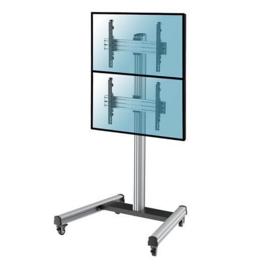 Kimex Supporto da Terra con Ruote per 2 Schermi TV 40"-65" Altezza 175cm VESA 600x400 Max 50Kg