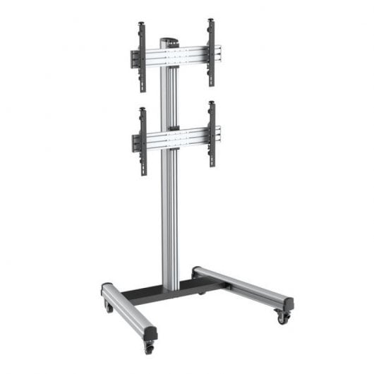 Kimex Supporto da Terra con Ruote per 2 Schermi TV 40"-65" Altezza 175cm VESA 600x400 Max 50Kg