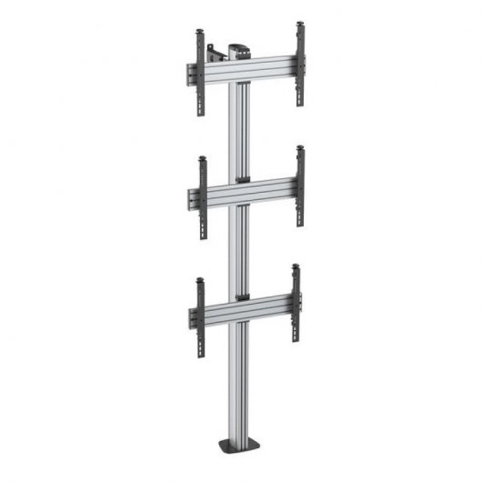 Kimex Soporte de Suelo Atornillable para 3 Pantallas de TV 40"-65" Altura 240cm VESA 600x400 Máx 50Kg