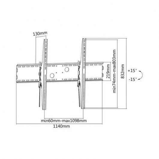 Kimex Soporte de Pared Inclinable para TV 60"-100" VESA 1000x800 Máx. 100Kg