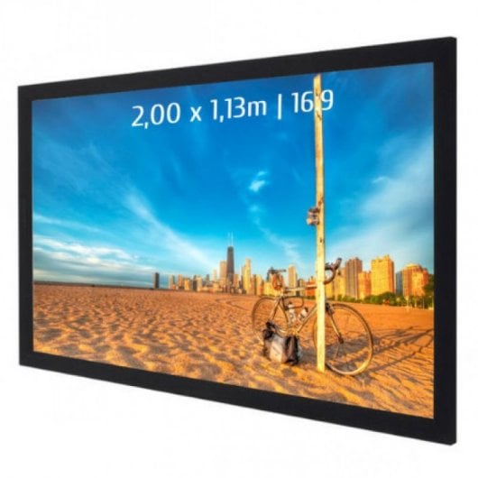 Kimex Tela de Projeção Fixa com Moldura 2.00x1.13m Formato 16:9
