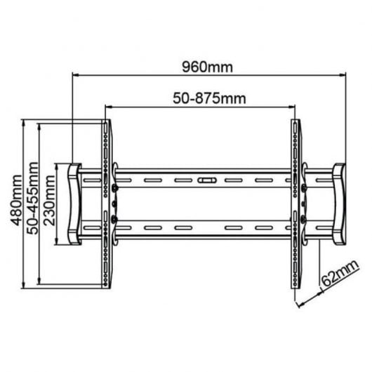Supporto TV inclinabile Kimex da parete 42"-75" VESA 800x400 Max. 80Kg