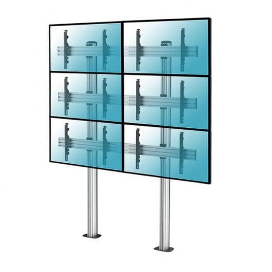 Kimex Support de sol vissable pour 6 écrans TV 45"-55" VESA 600x400 Max 50Kg