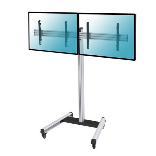 Kimex Support de sol avec roulettes pour 2 écrans TV 50"-55" Hauteur 175 cm VESA 600 x 400 Max 50 kg
