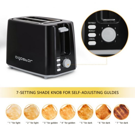 Aigostar Warrior Tostador 2 Ranuras 750W