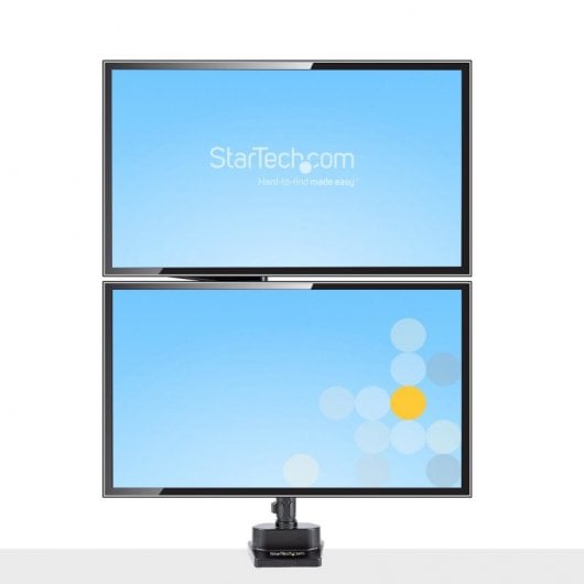 StarTech.com Supporto Doppio Monitor per Scrivania - Braccio per 2 Monitor VESA fino a 32" /8kg - Staffe Verticali Impilabili - Altezza Regolabile/Snodato - Montaggio Morsetto a C o Vite Passante