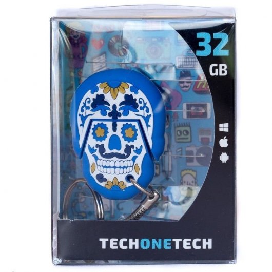 Tech One Tech Calavera Blu 32 GB USB 2.0