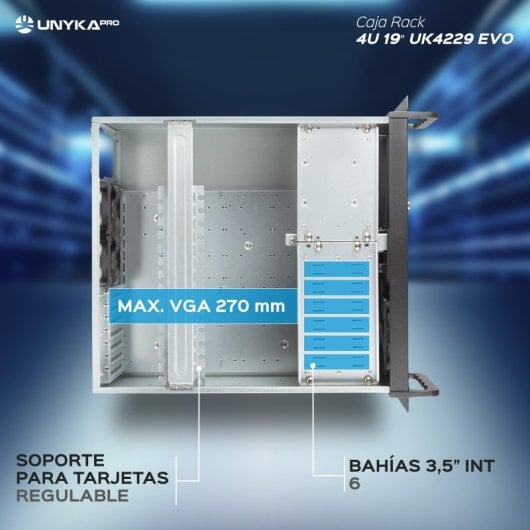 UNYKAch UK4229 EVO Caixa Rack ATX 19" 4U USB 3.0 Preta Sem PSU