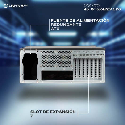 UNYKAch UK4229 EVO Caixa Rack ATX 19" 4U USB 3.0 Preta Sem PSU