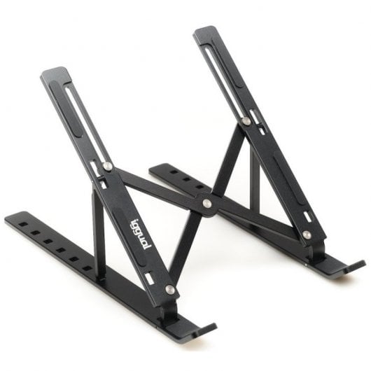 Iggual Soporte Portátil Plegable Aluminio Negro 17"