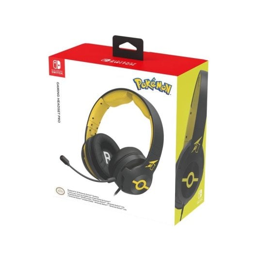 Auriculares Gaming Hori Pro Pikachu Cool com fio para Nintendo Switch preto amarelo