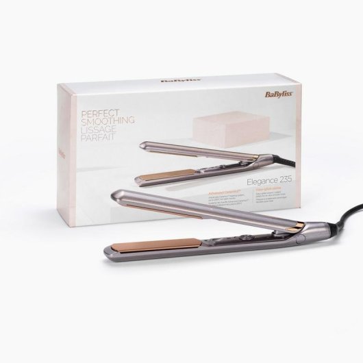 Prancha de Cabelo Cerâmica BaByliss Elegance 235 235ºC 10 Configurações Desligar Automático Cinzento