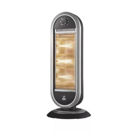 Estufa Elétrico Halógena FM Calefacção H-30 1 200W Oscilante para Chão e Secretária
