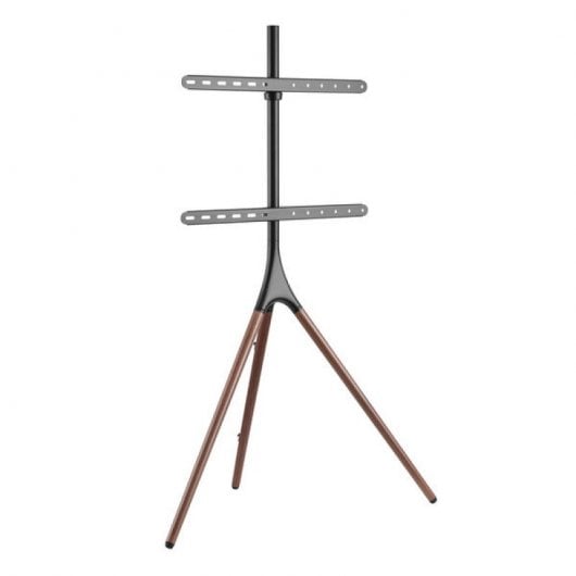 Kimex Soporte TV con Caballete para Pantallas 45''- 65'' VESA 600x400 Máx. 32Kg Negro/Nogal