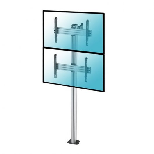 Kimex Support de sol vissable pour 2 téléviseurs 40"-65" Hauteur 240 cm VESA 600 x 400 Max. 50Kg