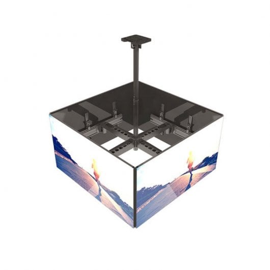 Kimex Supporto da soffitto per 4 schermi TV 32"-65" Altezza 86-325 cm VESA 600x400 Max. 30Kg