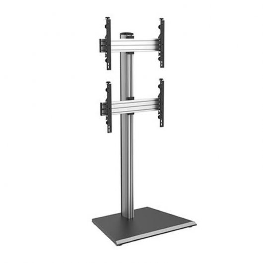 Kimex Soporte de Suelo para 2 Pantallas de TV 40''-65'' Altura 175cm VESA 600x400 Máx. 50Kg
