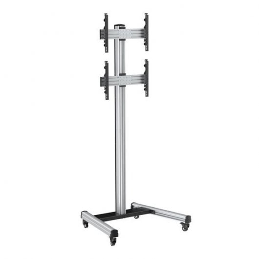 Kimex Suporte de Chão com Rodas para 2 TV 40"-65" Altura 240cm VESA 600x400 Máx. 50Kg