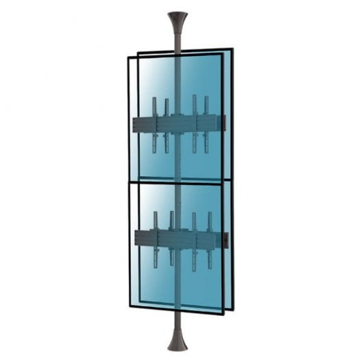 Kimex Supporto da pavimento a soffitto per 4 TV 32"-75" VESA 400x400 Max. 30Kg