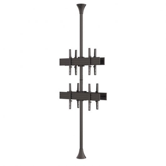 Kimex Supporto da pavimento a soffitto per 4 TV 32"-75" VESA 400x400 Max. 30Kg