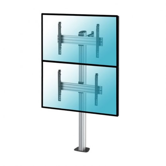 Kimex Soporte de Suelo Atornillable para 2 TV 40"-65" Altura 175cm VESA 600x400 Máx. 50Kg
