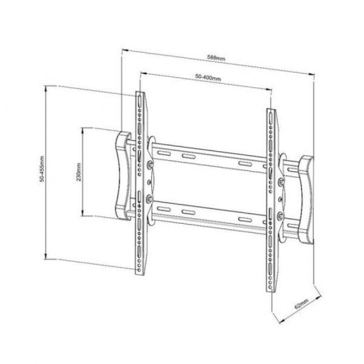 Kimex Support mural inclinable pour TV 23"-55" VESA 400x400 Max. 60Kg